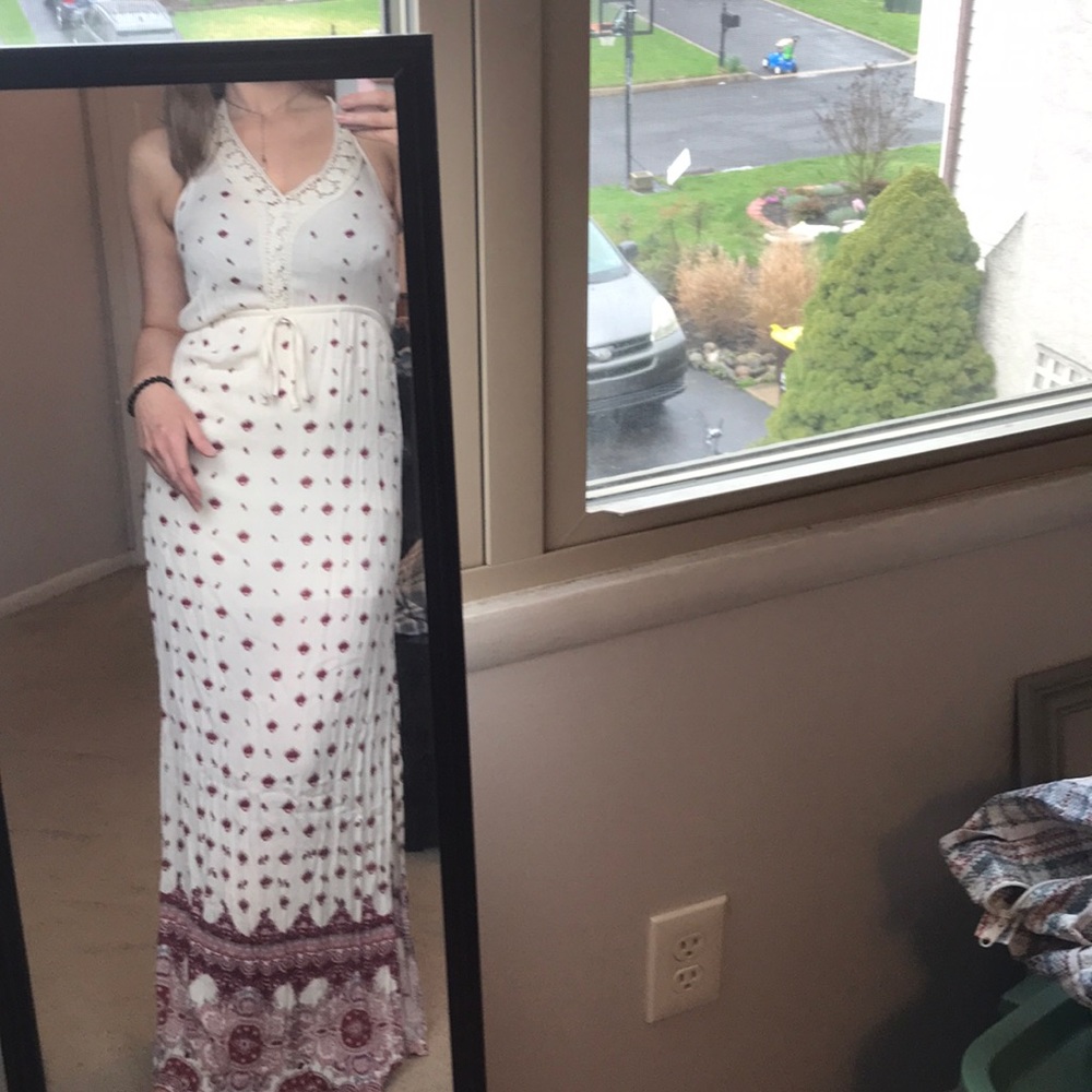 Long paisley halter maxi dress